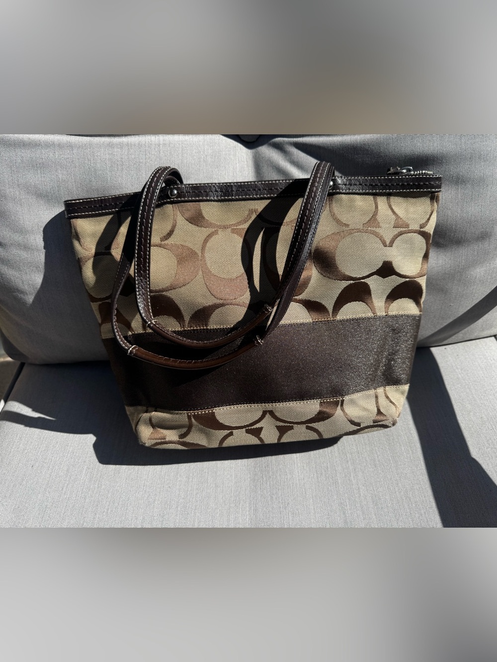 COACH Signature Stripe Tote